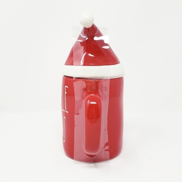 RAE DUNN Jingle Bells mug with Santa hat topper - Picture 4 of 6